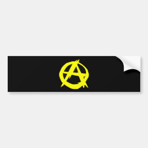 Anarchoの資本主義の黒いおよび黄色旗 バンパーステッカー