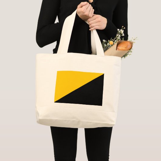 Anarchoの資本家の黒くおよび黄色 ラージトートバッグ (正面(商品))