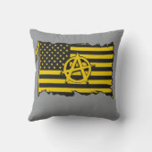 Anarcho-Capitalist Flag USA Black & Gold flag クッション (裏面)