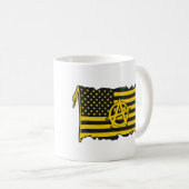 Anarcho-Capitalist Flag USA Black & Gold flag コーヒーマグカップ (正面右)