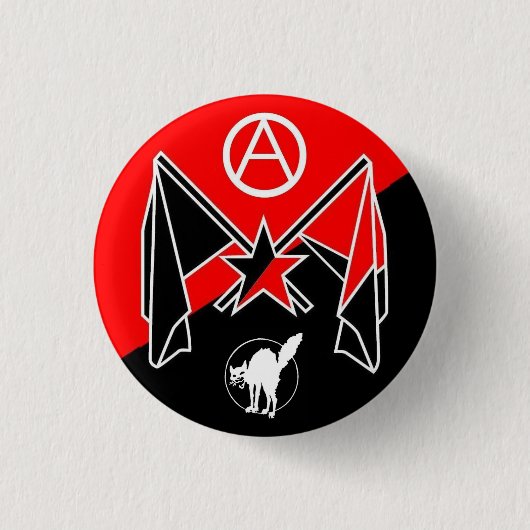 anarcho syndicalism 缶バッジ (正面)