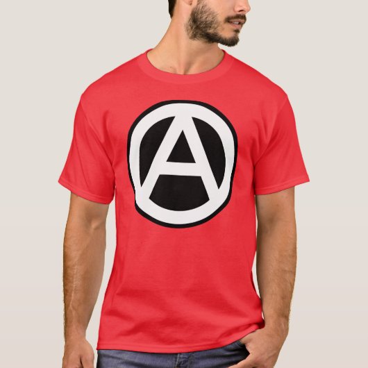 Anarchy Symbol Klassisch (schwarzer Hintergrund) Tシャツ (正面)