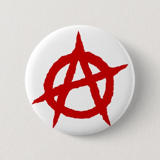 Anarchy symbol red punk music culture sign chaos p 缶バッジ (正面)