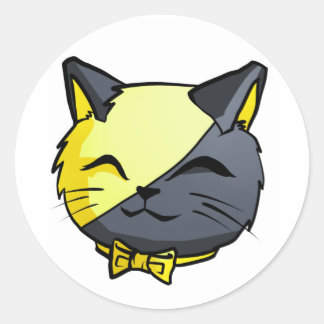 AnarKittyチビ(小さくかわいく書いた感じ)Anarchyball Catステッカー – An ラウンドシール