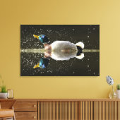 (Anas platyrhyncus)，後に水を振り落とす キャンバスプリント (インサイチュ (リビング))