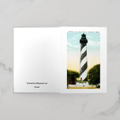 Anastasiaライトハウスフロリダ州セントオーガスティン近郊 箔グリーティングカード (外側レイダウン)