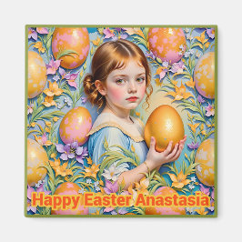 ANASTASIA ~ Happy Easter ~ Girl Golden Egg ~  マグネット