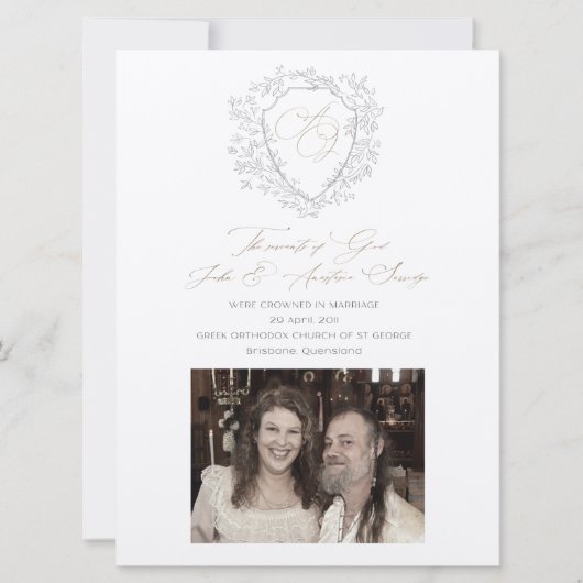 Anastasia & Johnカスタムウェディングのお知らせ 招待状 (正面)