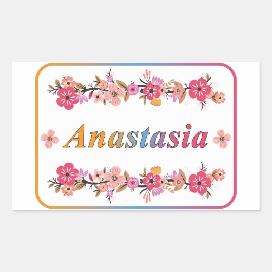 Anastasia Name 長方形シール (正面)