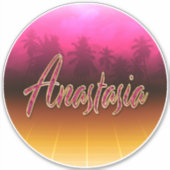 Anastasia Vorname Name pink Aufkleber Sticker シール (正面)