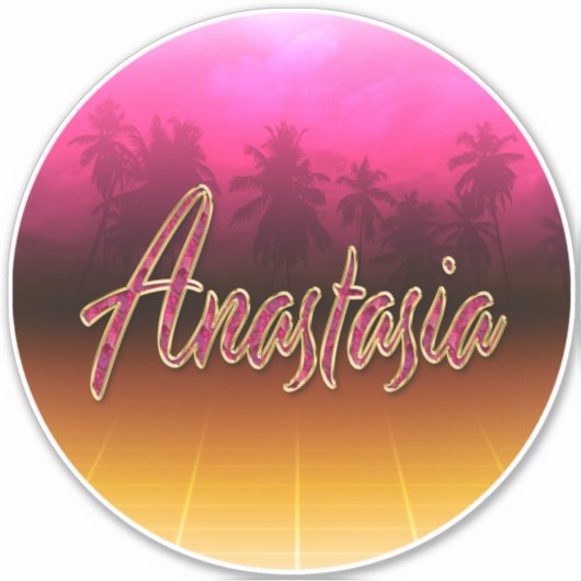 Anastasia Vorname Name pink Aufkleber Sticker シール (正面)