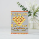 ANATIDAEPHOBIA -アヒルの恐れ! ゴム製アヒル ポストカード (スタンド正面)