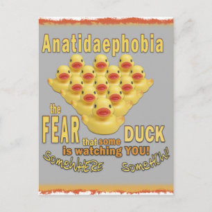 ANATIDAEPHOBIA -アヒルの恐れ!  ゴム製アヒル ポストカード