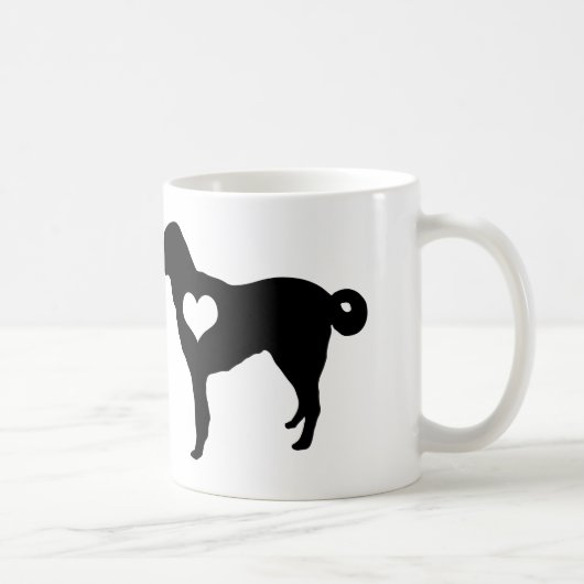Anatolian羊飼い犬のハートのマグ コーヒーマグカップ (右)
