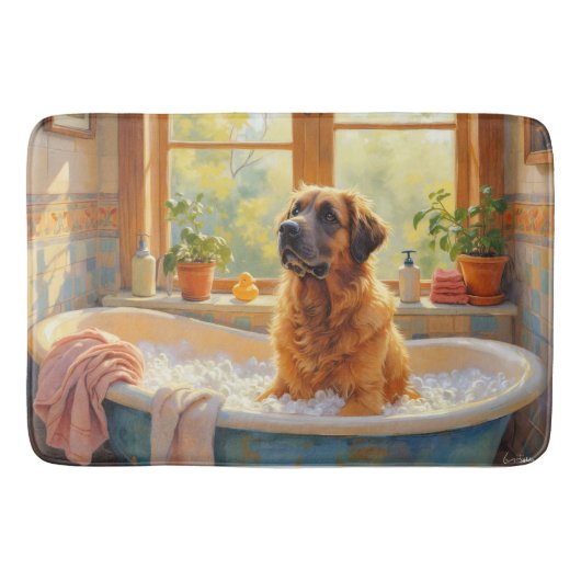 Anatolian Shepherd Bath Time Cozy Bathroom Decor バスマット (正面)