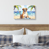 Anatolian Shepherd Beach Scene キャンバスプリント (インサイチュ (寝室))