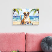 Anatolian Shepherd Beach Scene キャンバスプリント (インサイチュ (リビング))