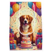 Anatolian Shepherd Birthday Celebration ミディアムペーパーバッグ (裏面)