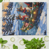 Anatolian Shepherd Christmas Boat Holiday キッチンタオル (折り畳み)