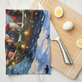 Anatolian Shepherd Christmas Boat Holiday キッチンタオル (四つ折り)