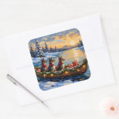 Anatolian Shepherd Christmas Boat Holiday スクエアシール (封筒)