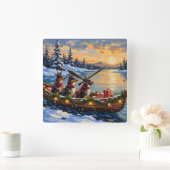 Anatolian Shepherd Christmas Boat Holiday スクエア壁時計 (ホーム)