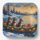 Anatolian Shepherd Christmas Boat Holiday ペーパープレート (正面)