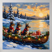 Anatolian Shepherd Christmas Boat Holiday ポスター (正面)