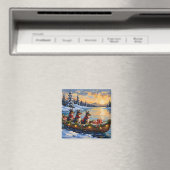 Anatolian Shepherd Christmas Boat Holiday マグネット (インサイチュ (食洗機))