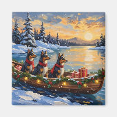 Anatolian Shepherd Christmas Boat Holiday マグネット (正面)