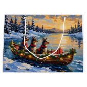 Anatolian Shepherd Christmas Boat Holiday ラージペーパーバッグ (正面)
