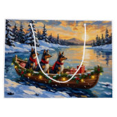 Anatolian Shepherd Christmas Boat Holiday ラージペーパーバッグ (裏面)