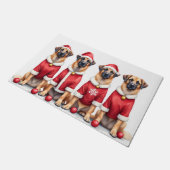 Anatolian Shepherd Christmas Dress Santa Hat ドアマット (アングル)