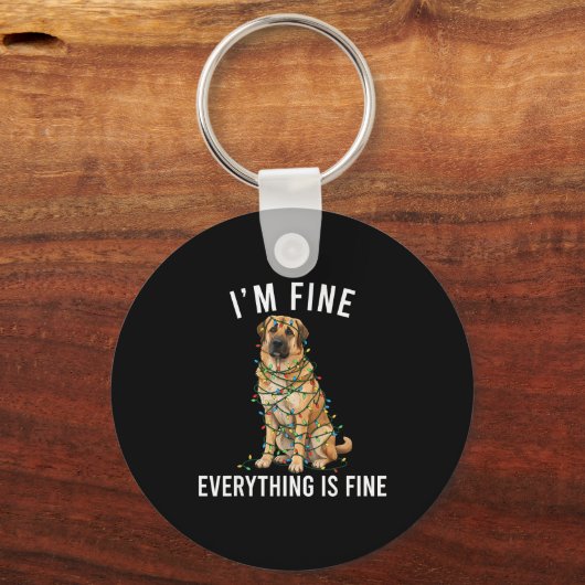 Anatolian Shepherd Christmas I'm Fine Everything I キーホルダー (正面)