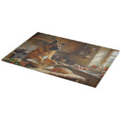 Anatolian Shepherd Cooking in Kitchen カッティングボード (角)