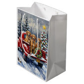 Anatolian Shepherd Dog Christmas Red Truck Holiday ミディアムペーパーバッグ (裏面アングル)