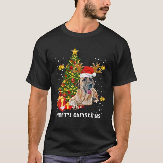 Anatolian Shepherd Dog Christmas Tree Santa Xmas P Tシャツ (正面)