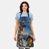 Anatolian Shepherd Dog Guarding Nativity Scene エプロン (着用した状態)
