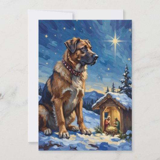 Anatolian Shepherd Dog Guarding Nativity Scene シーズンカード (正面)