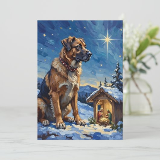 Anatolian Shepherd Dog Guarding Nativity Scene シーズンカード (スタンド正面)