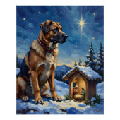 Anatolian Shepherd Dog Guarding Nativity Scene ポスター (正面)