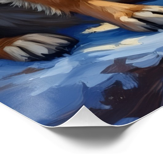 Anatolian Shepherd Dog Guarding Nativity Scene ポスター (コーナー)