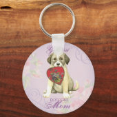 Anatolian Shepherd Dog Heart Mom キーホルダー (正面)