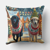Anatolian Shepherd Dogs Christmas Snow Holiday クッション (裏面)