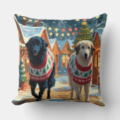 Anatolian Shepherd Dogs Christmas Snow Holiday クッション (正面)