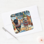 Anatolian Shepherd Dogs Christmas Snow Holiday スクエアシール (封筒)