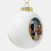 Anatolian Shepherd Dogs Christmas Snow Holiday セラミックボールオーナメント (左)