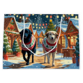 Anatolian Shepherd Dogs Christmas Snow Holiday ラージペーパーバッグ (正面)
