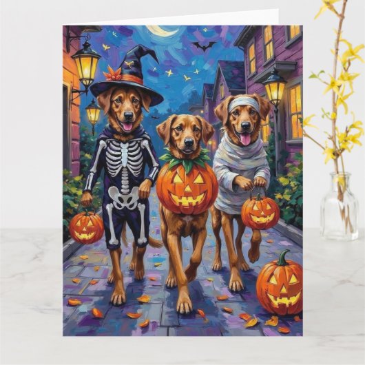 Anatolian Shepherd Dogs Halloween Costumes カード (黄色い花)