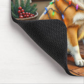 Anatolian Shepherd Fireplace with Christmas Lights マウスパッド (コーナー)